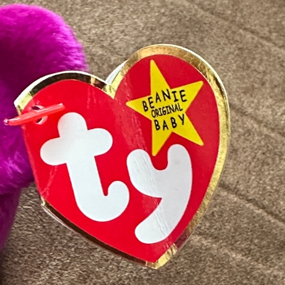 Ty Beanie Babies Magenta Bear Plush Toy - Picture 3 of 10